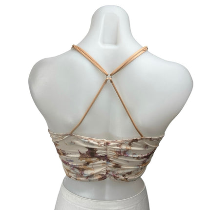 Urban Outfitters Multicolor Floral Girl Crush Ruched Camisole Tank Crop Top L