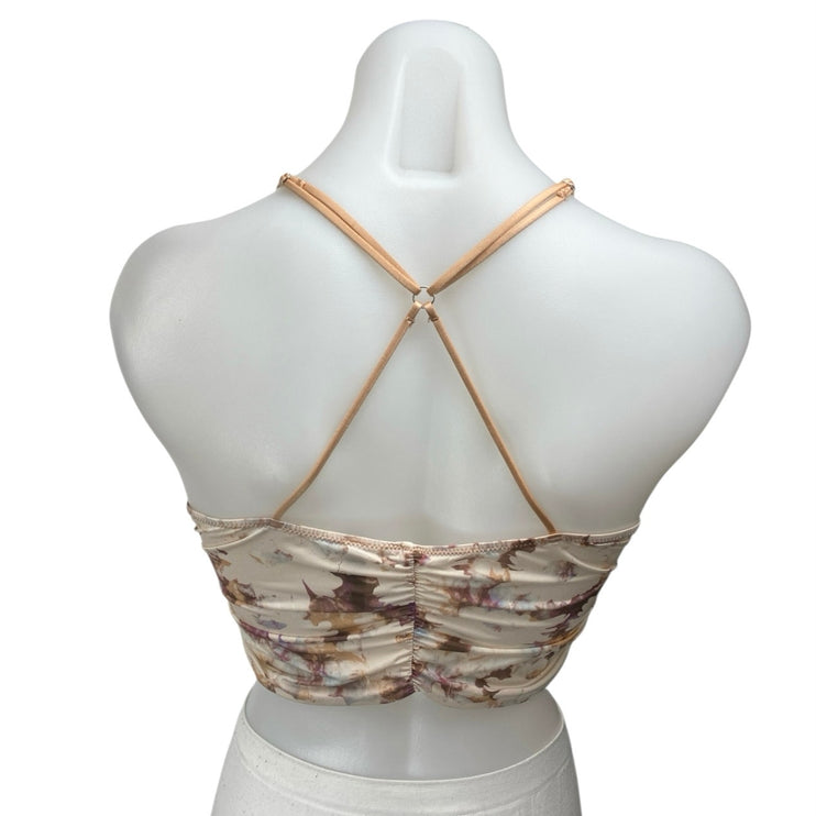 Urban Outfitters Multicolor Floral Girl Crush Ruched Camisole Tank Crop Top L