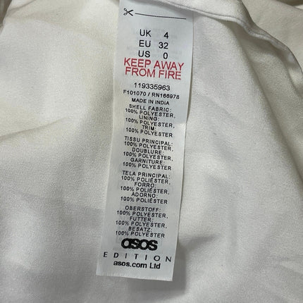 ASOS Edition Women's White Sleeveless Sequin Faux Feather Camisole Mini Dress 0
