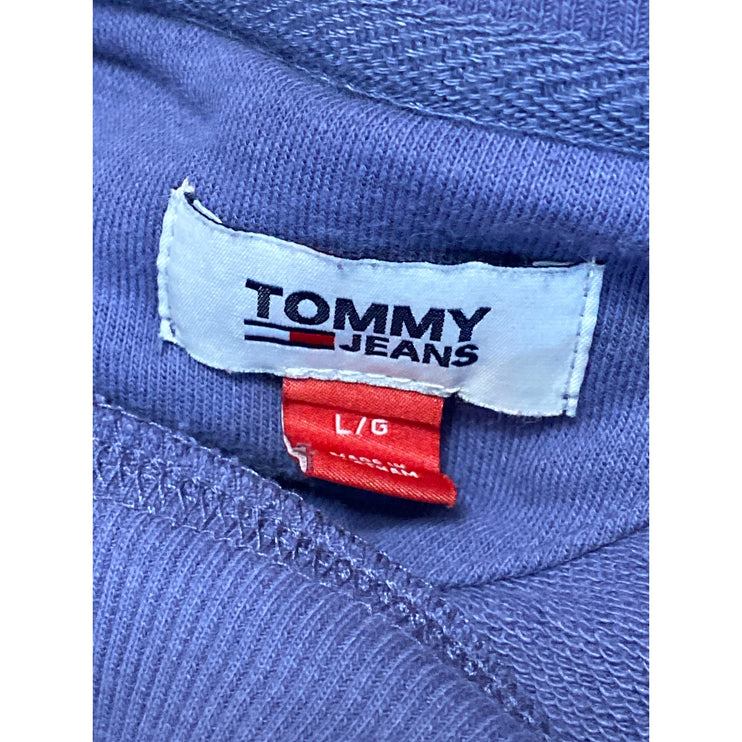 Tommy Jeans Womens Purple Crew Neck Long Sleeve Crop Sweater Sweatshirt Top Sz L