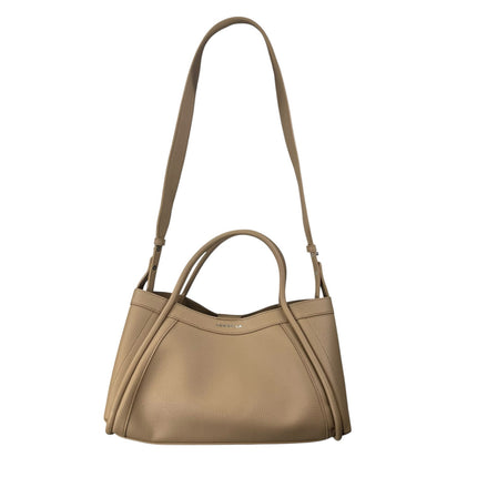 Newbella Kelly Light Beige Nude Faux Leather Vegan Pebble Crossbody Bag Handbag