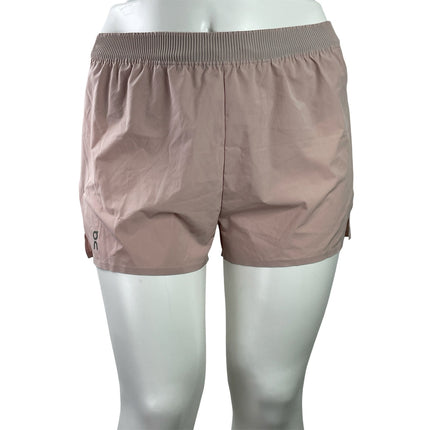 On Clouds Train Womens Beige High Rise Yoga Mini Athletic Running Shorts Size XL