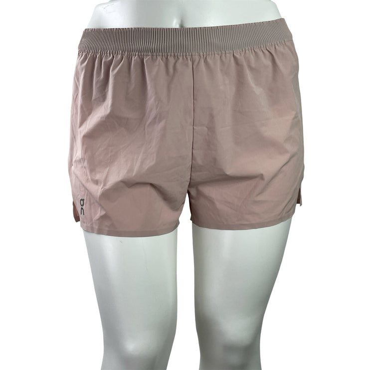 On Clouds Train Womens Beige High Rise Yoga Mini Athletic Running Shorts Size XL