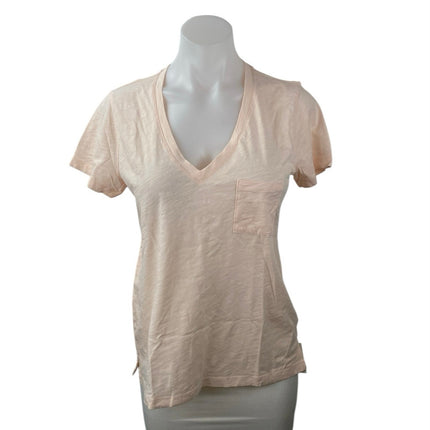 NEW Madewell Women's Orange V-neck Short Sleeve Casual Tee T-shirt Top Size M