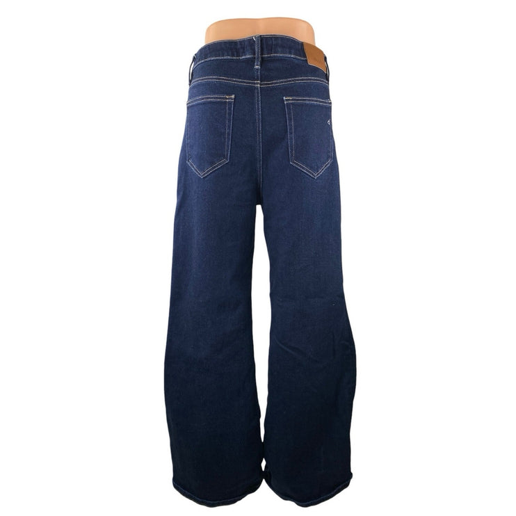 Hidden Women Blue Dark Wash High Rise Wide Leg Baggy Palazzo Denim Jeans Size 31