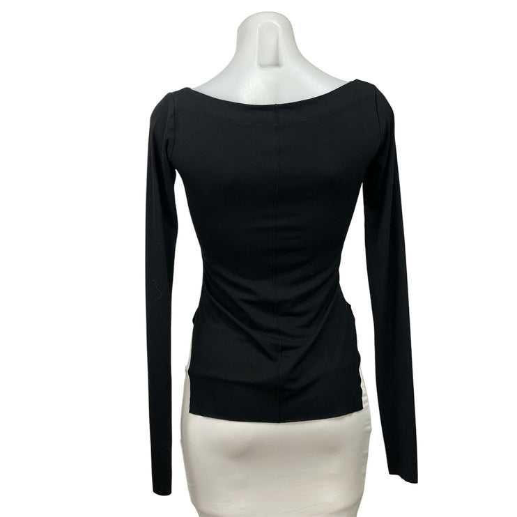 MDNT : 45 Avant-Garde Women's Black Long Sleeve Slit Tunic Blouse Top Size XS
