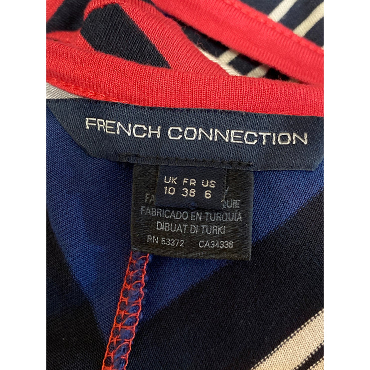 French Connection Multicolor Striped V Neck Sleeveless Maxi Bodycon Tank Dress 6