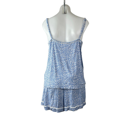 Vineyard Vines Blue Floral Camisole Tank Shorts Sleepwear Pajamas Set Size L