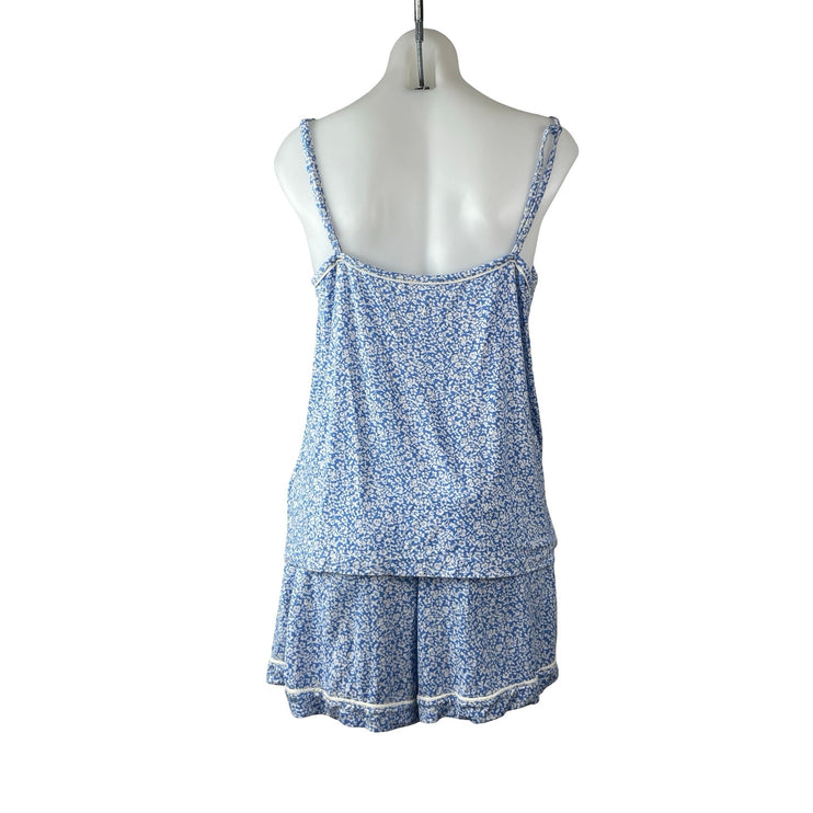 Vineyard Vines Blue Floral Camisole Tank Shorts Sleepwear Pajamas Set Size L