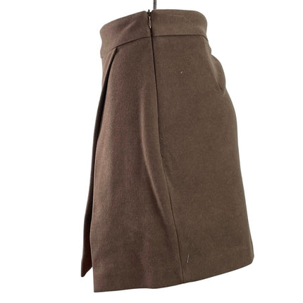 Bongbly Women's Dark Brown High Rise Slit Zip Mini Skirt Skort Shorts Size S