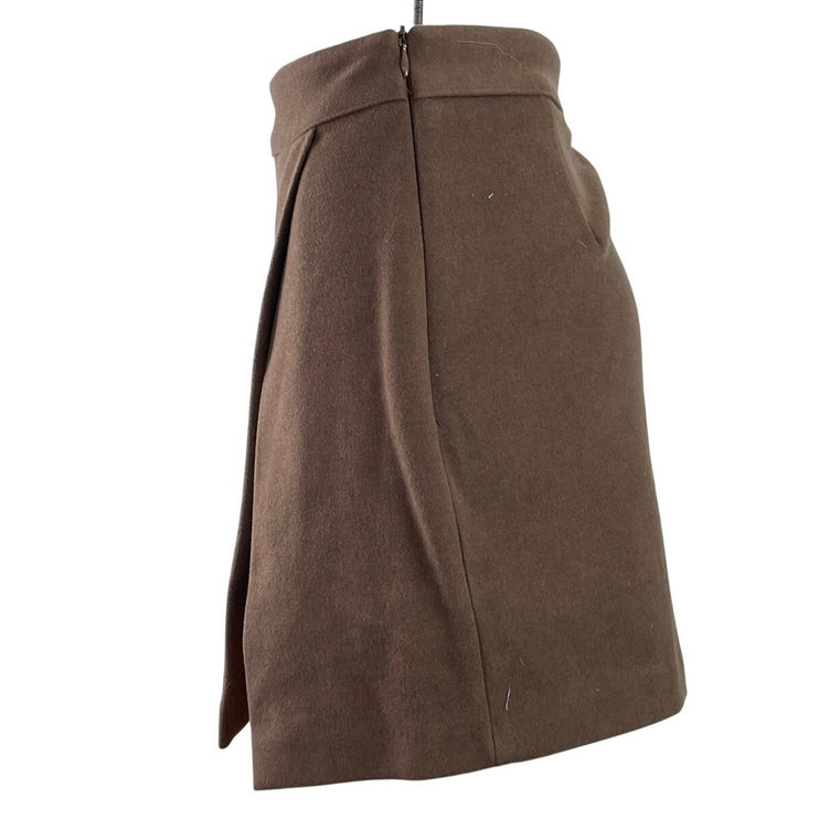 Bongbly Women's Dark Brown High Rise Slit Zip Mini Skirt Skort Shorts Size S