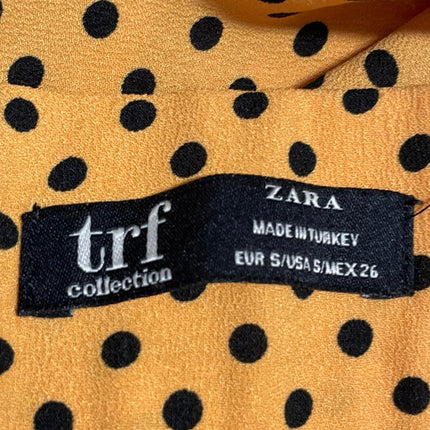 Zara trf Womens Yellow Polka Dots Mid Rise Wide Leg Trousers Dress Pants Size S