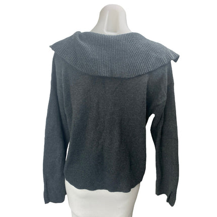 Banana Republic Women's Black V Neck Collared Long Sleeve Sweater Top Size S