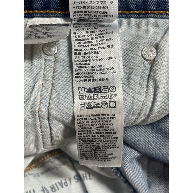 Levi's 505 Men's Blue Medium Wash High Rise Slim Straight Denim Jeans Pants 30