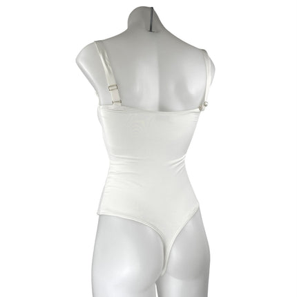 Aritzia Babaton White Sleeveless Cami Camisole Thong Tank Bodysuit Top Size 2XS