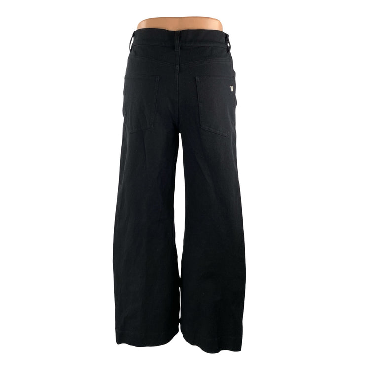 M.M Lafleur Women's Black High Rise Wide Leg Baggy Palazzo Denim Jeans Size 0