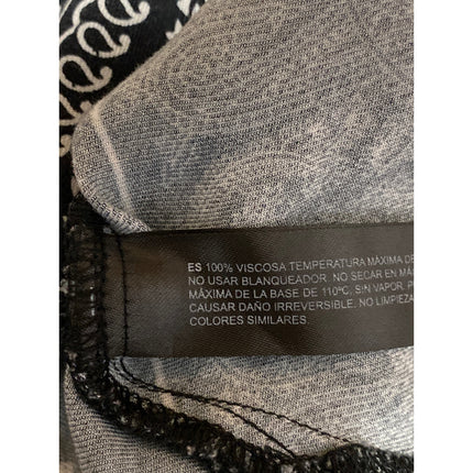 Denim & Flower Black Paisley Bandana Print Short Sleeve Button Up Shirt Top Sz L