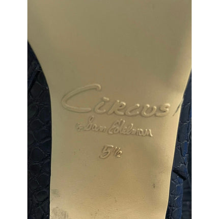 Circus by Sam Edelman Black Croc Leather Zip Up Heeled Knee High Boots Size 5.5