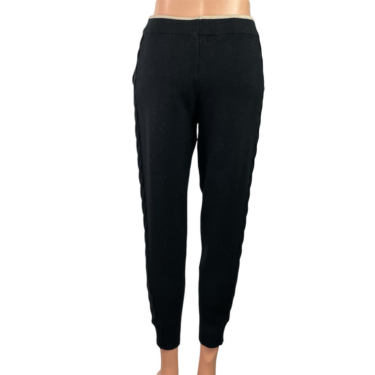 Monrow Women's Black High Waisted Pull On Pocket Tapered Jogger Pants Size S