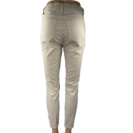Ann Taylor Loft Women's Beige Corduroy High Waist Skinny Trousers Pants Size 27