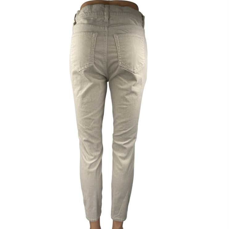 Ann Taylor Loft Women's Beige Corduroy High Waist Skinny Trousers Pants Size 27