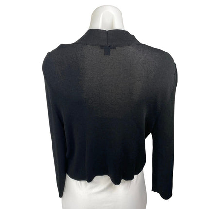 Ann Taylor Women's Black Long Sleeve Cropped Open Cardigan Sweater Top Size L
