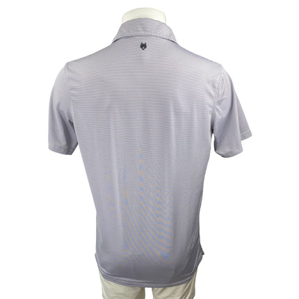 Greyson Purple Stripe Logo Short Sleeve Athletic Activewear Polo Shirt Top Sz M