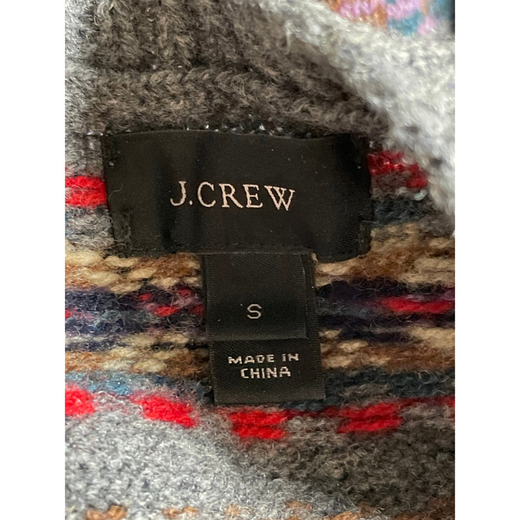 J.Crew Men's Gray Fair Isle 100% Lambs Wool Crew Neck Long Sleeve Sweater Size S