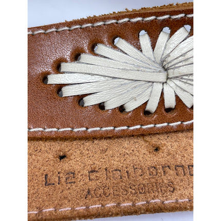 Liz Claiborne Accessories 100% Genuine Leather Embroidered Western Style Belt L