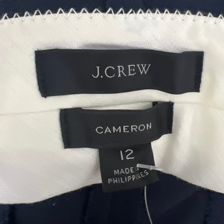 NEW J.Crew Women's Navy Blue Cameron High Rise Cropped Casual Pants Size 12