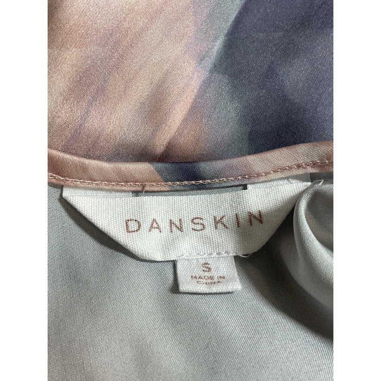 Danskin Purple Pink Floral Sleeveless Scoop Neck Backless Tank Midi Dress Size S