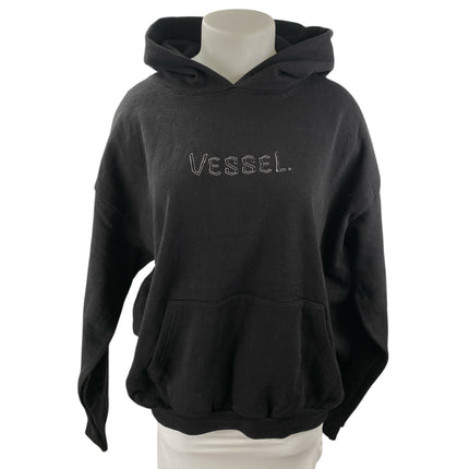 Vessel Women's Black Hoodie Hooded Logo Long Sleeve Sweatshirt Top Size XXL