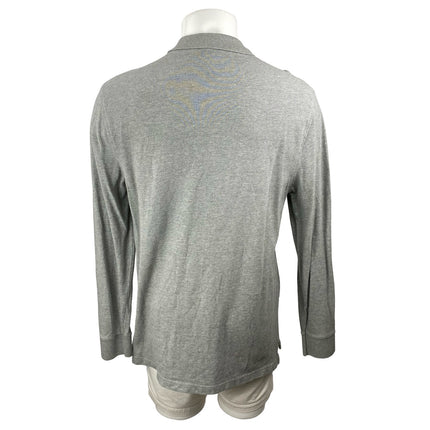J.Crew Men's Gray Heather Long Sleeve Collared Golf Casual Polo Shirt Top Sz L