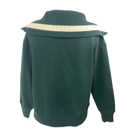 Zara LA California Green Knit Quarter Zip Long Sleeve Sweatshirt Sweater Top S