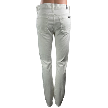 7 For All Mankind Luxe Performance White Slim Straight Denim Jeans Pants Size 29