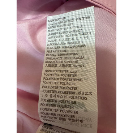 NEW Edikted Pink Low Waist Zip Faux Leather Vegan Straight Mini Skirt Size S