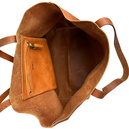 Madewell Women's Brown Vegan Leather Double Strap Travel Tote Hand Shoulder Bag