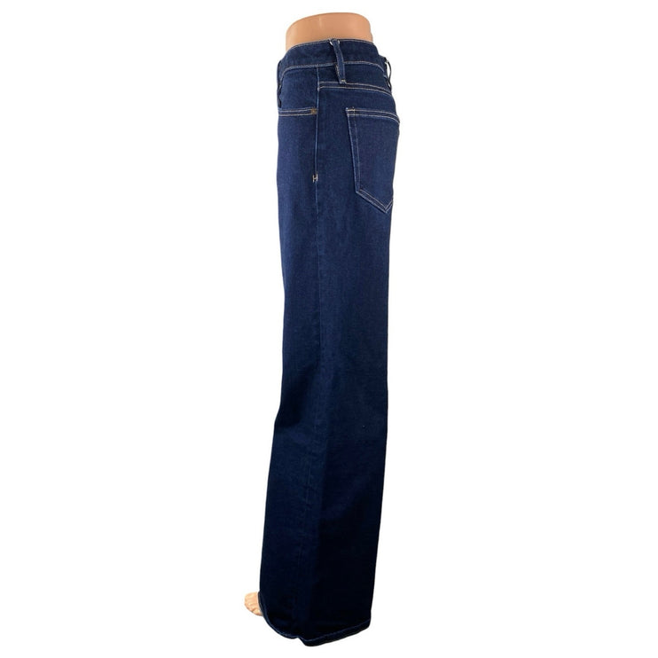 Hidden Women Blue Dark Wash High Rise Wide Leg Baggy Palazzo Denim Jeans Size 31