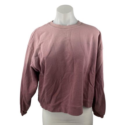 Madewell Women's Pink Crew Neck Long Sleeve Basic Sweater Sweatshirt Top Size M