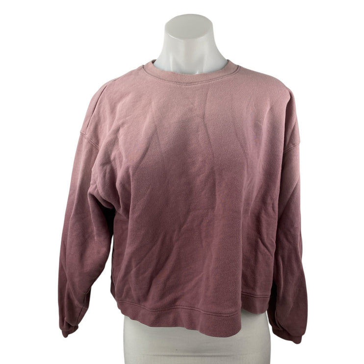 Madewell Women's Pink Crew Neck Long Sleeve Basic Sweater Sweatshirt Top Size M