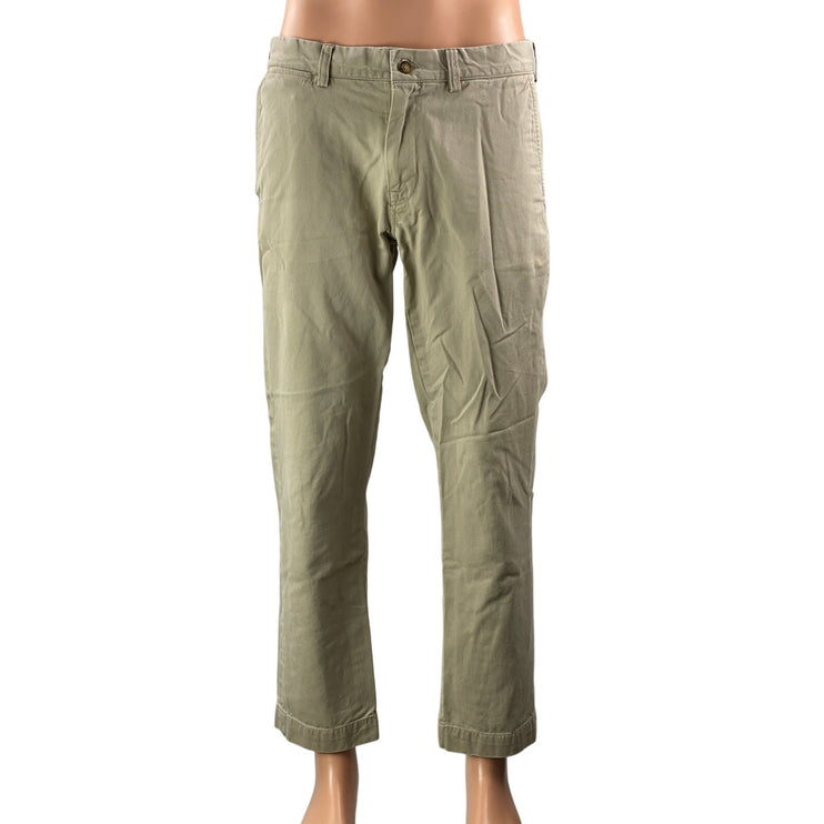 Polo Ralph Lauren Mens Tan High Rise Straight Chino Khaki Trouser Pants Sz 34/30