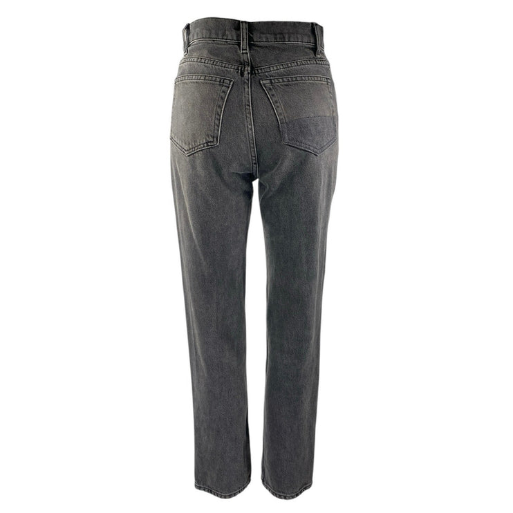 Reformation Cynthia Patch High Rise Straight Women's Black Denim Jeans Size 24