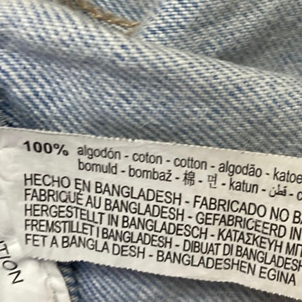 Zara Women's Blue Light Wash Long Sleeve Distressed Crop Denim Jean Jacket Sz XS