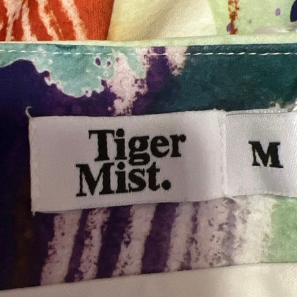 Tiger Mist Multicolor Watercolor Paint Abstract High Waist Mini Skirt Size M