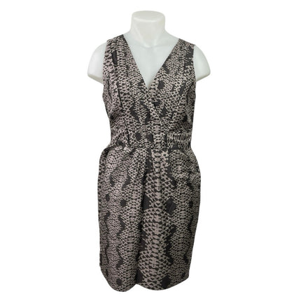 Banana Republic 100% Silk Snake Print VNeck Sleeveless Mini A-Line Wrap Dress 14