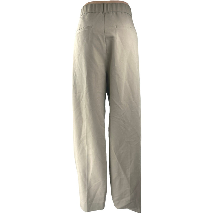 Abercrombie & Fitch Cream White High Waisted Wide Leg Trousers Dress Pants Sz 33