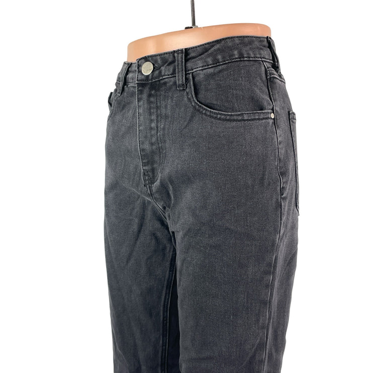 Redial Women's Black Washed High Waisted Mom Straight Leg Denim Jeans Size 6