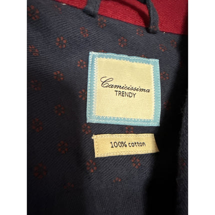 Camicissima Men's Navy Blue Trendy Long Sleeve Button Down Dress Shirt Top Sz M