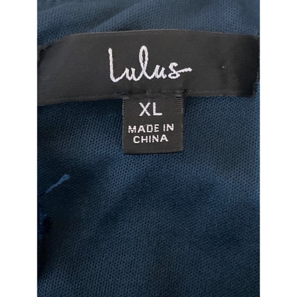 Lulus Women's Blue Velvet Velour Ruched Sleeveless Mini Tank Bodycon Dress Sz XL
