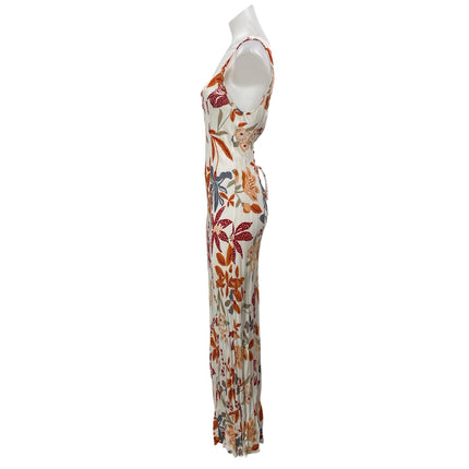Vrg grl Multicolor Floral Sleeveless Scoop Neck Tank Maxi Sheath Dress Size 12